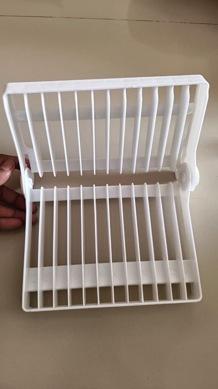 Folding Plastic Kitchen Dish Rack Stand for Kitchen Dinner Plate Holder